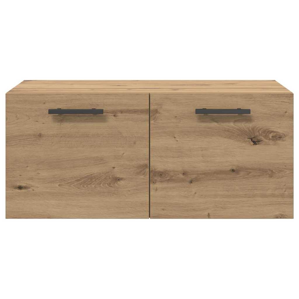 Wandkast artisanaal eikenkleurig 80 x 36.5 x 35 cm Bewerkt hout