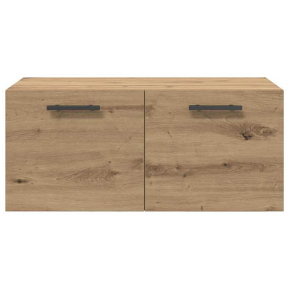 Wandkast artisanaal eikenkleurig 80 x 36.5 x 35 cm Bewerkt hout