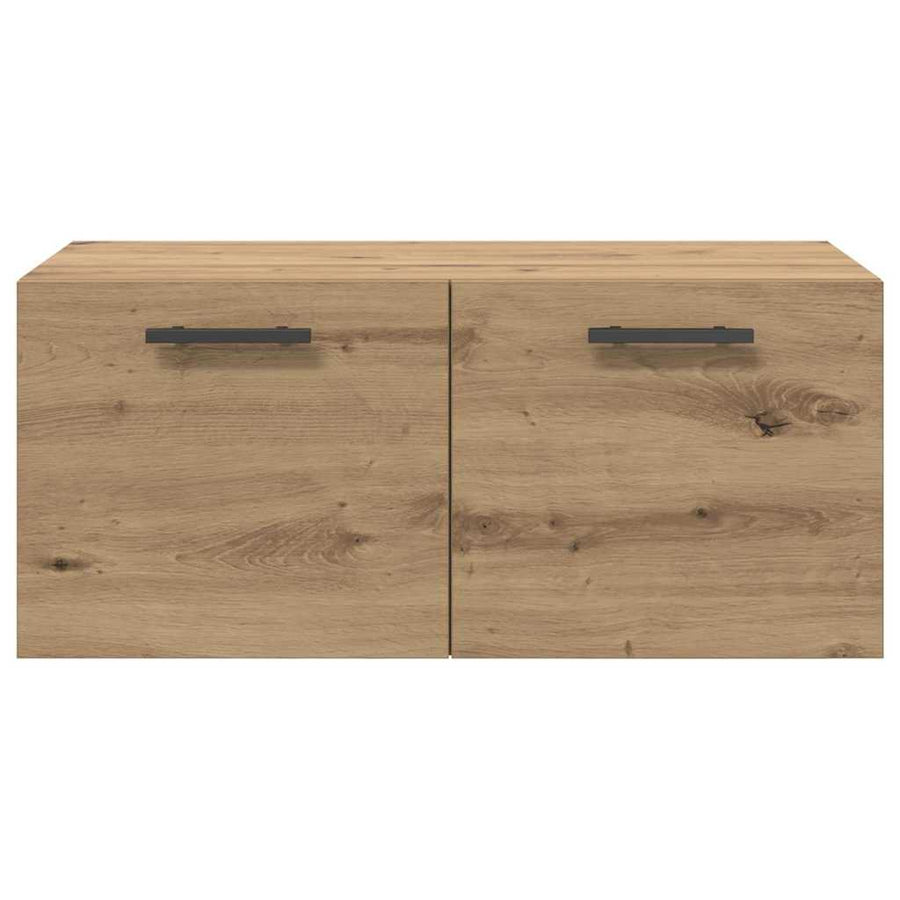 Wandkast artisanaal eikenkleurig 80 x 36.5 x 35 cm Bewerkt hout