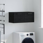 Wandkast 80x36.5x35 cm zwart eiken bewerkt hout