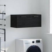 Wandkast 80x36.5x35 cm zwart eiken bewerkt hout