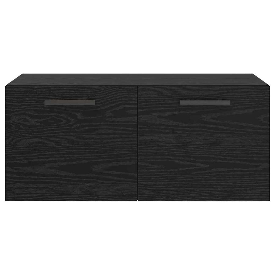 Wandkast Zwart eiken 80 x 36.5 x 35 cm Bewerkt hout