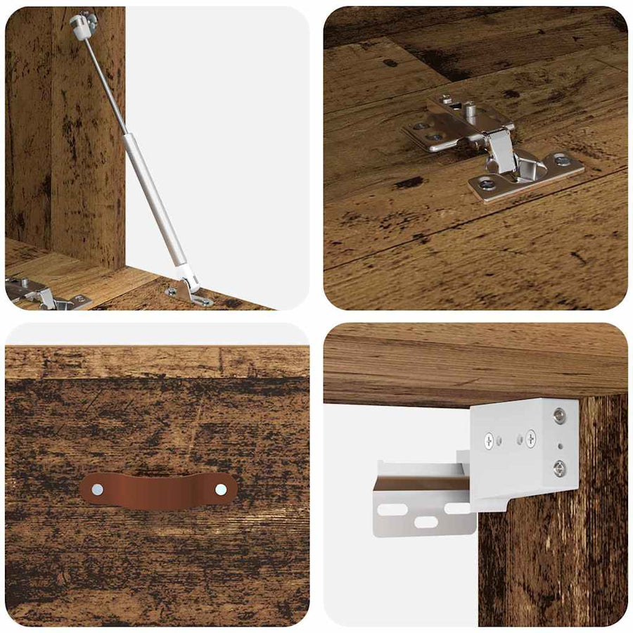 Wandkast Oud hout 100 x 36.5 x 35 cm Bewerkt hout