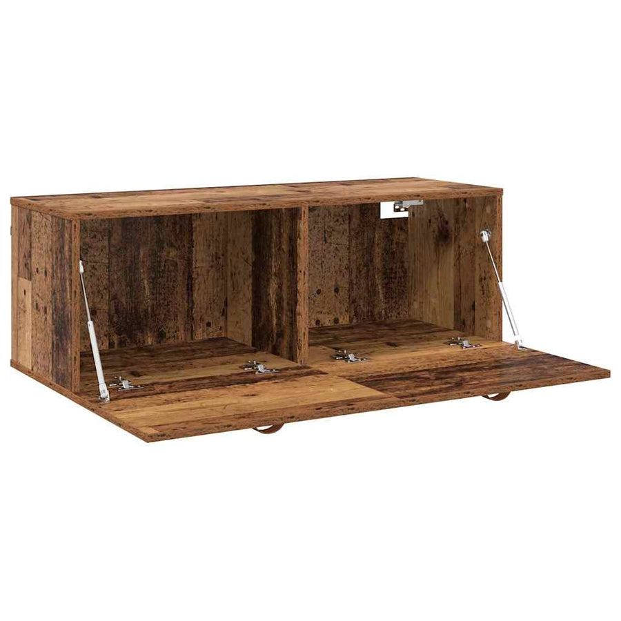 Wandkast Oud hout 100 x 36.5 x 35 cm Bewerkt hout