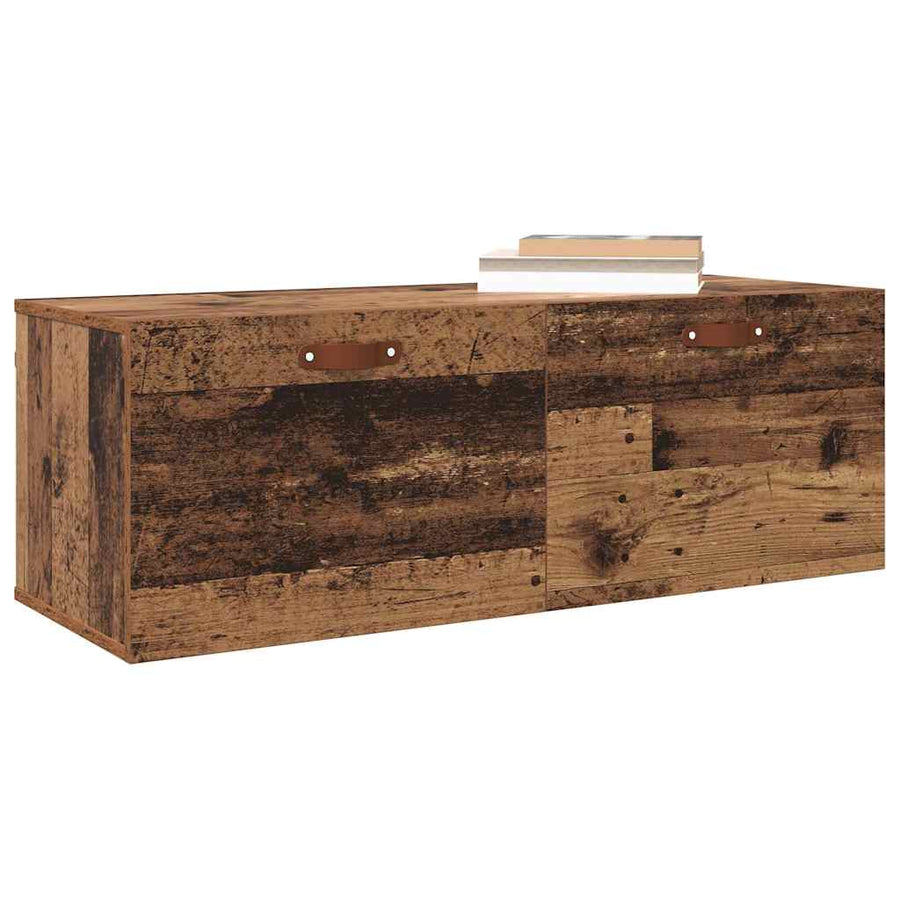 Wandkast Oud hout 100 x 36.5 x 35 cm Bewerkt hout