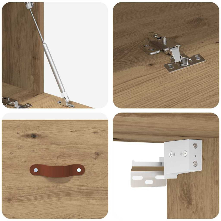 Wandkast artisanaal eikenkleurig 100 x 36.5 x 35 cm