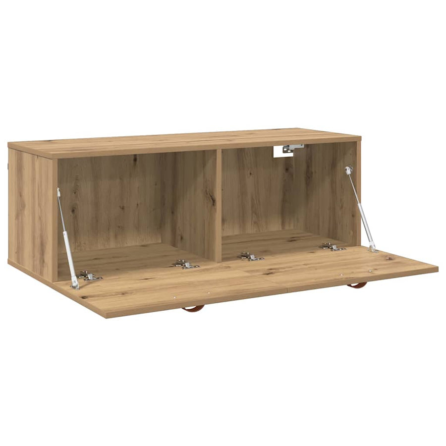 Wandkast artisanaal eikenkleurig 100 x 36.5 x 35 cm