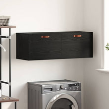 Wandkast Zwart eiken 100 x 36.5 x 35 cm Bewerkt hout