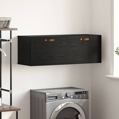 Wandkast Zwart eiken 100 x 36.5 x 35 cm Bewerkt hout