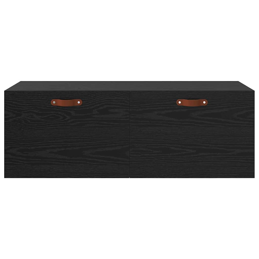 Wandkast Zwart eiken 100 x 36.5 x 35 cm Bewerkt hout