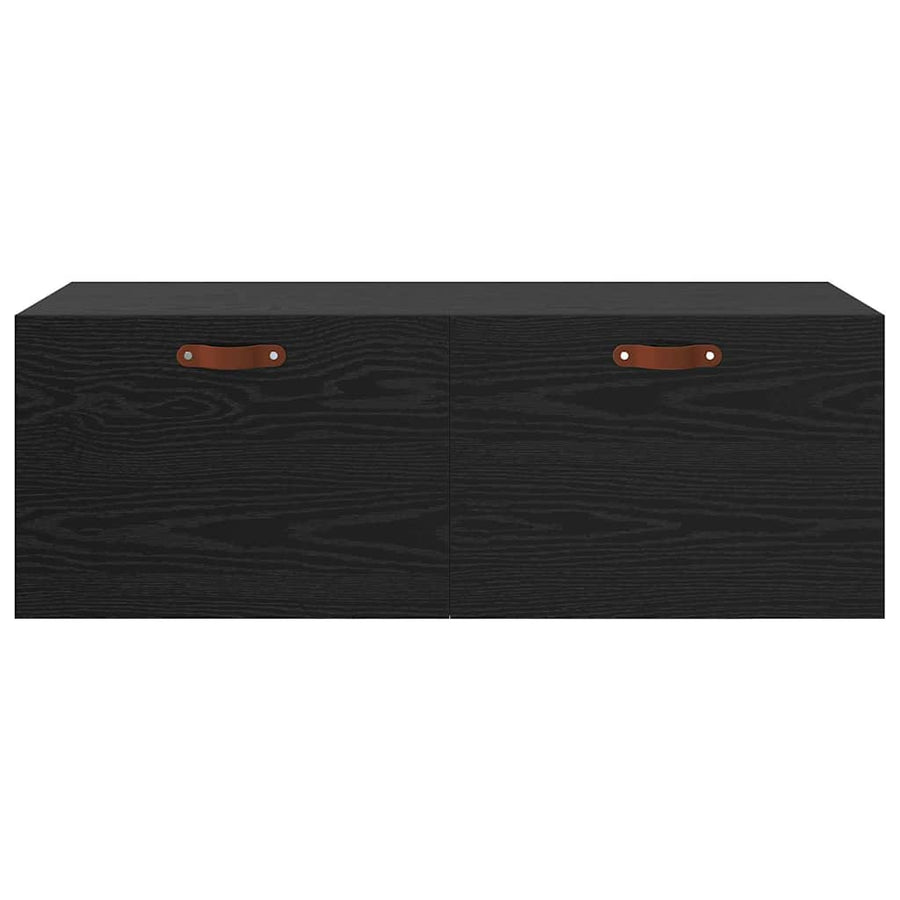 Wandkast Zwart eiken 100 x 36.5 x 35 cm Bewerkt hout