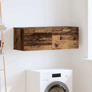 Wandkast bewerkt hout 100x36.5x35 cm bruin