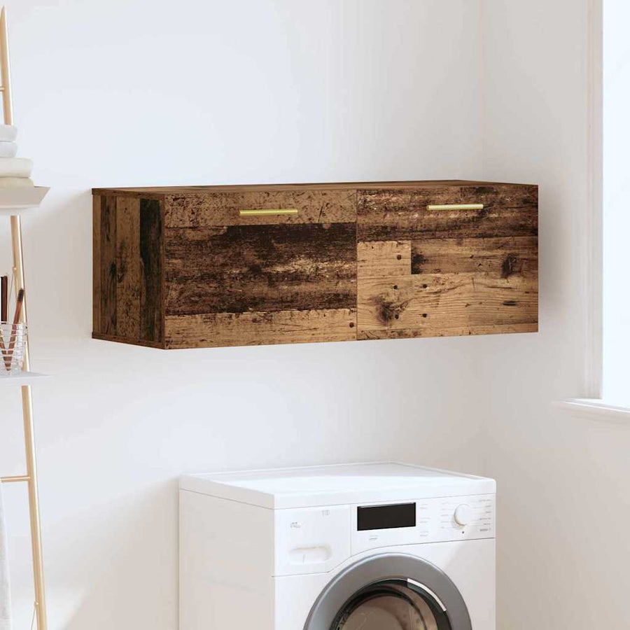 Wandkast Oud hout 100 x 36.5 x 35 cm Bewerkt hout