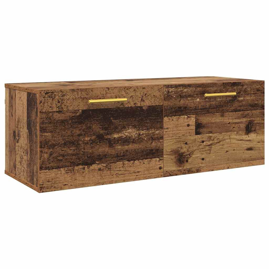 Wandkast Oud hout 100 x 36.5 x 35 cm Bewerkt hout