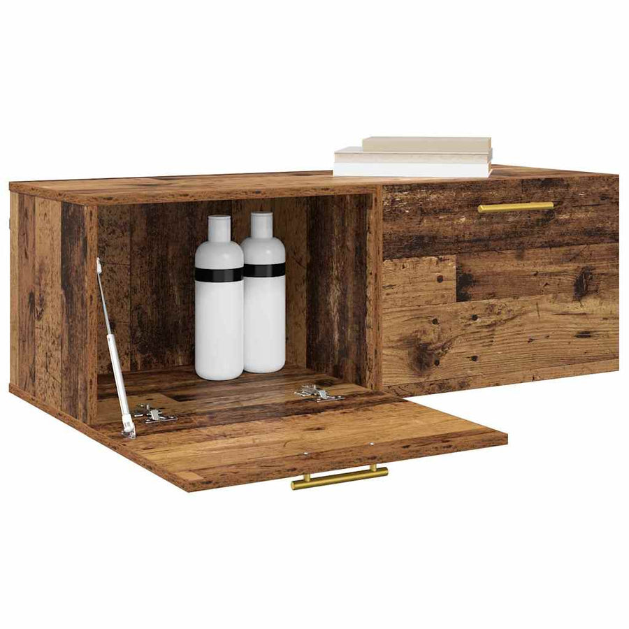 Wandkast Oud hout 100 x 36.5 x 35 cm Bewerkt hout