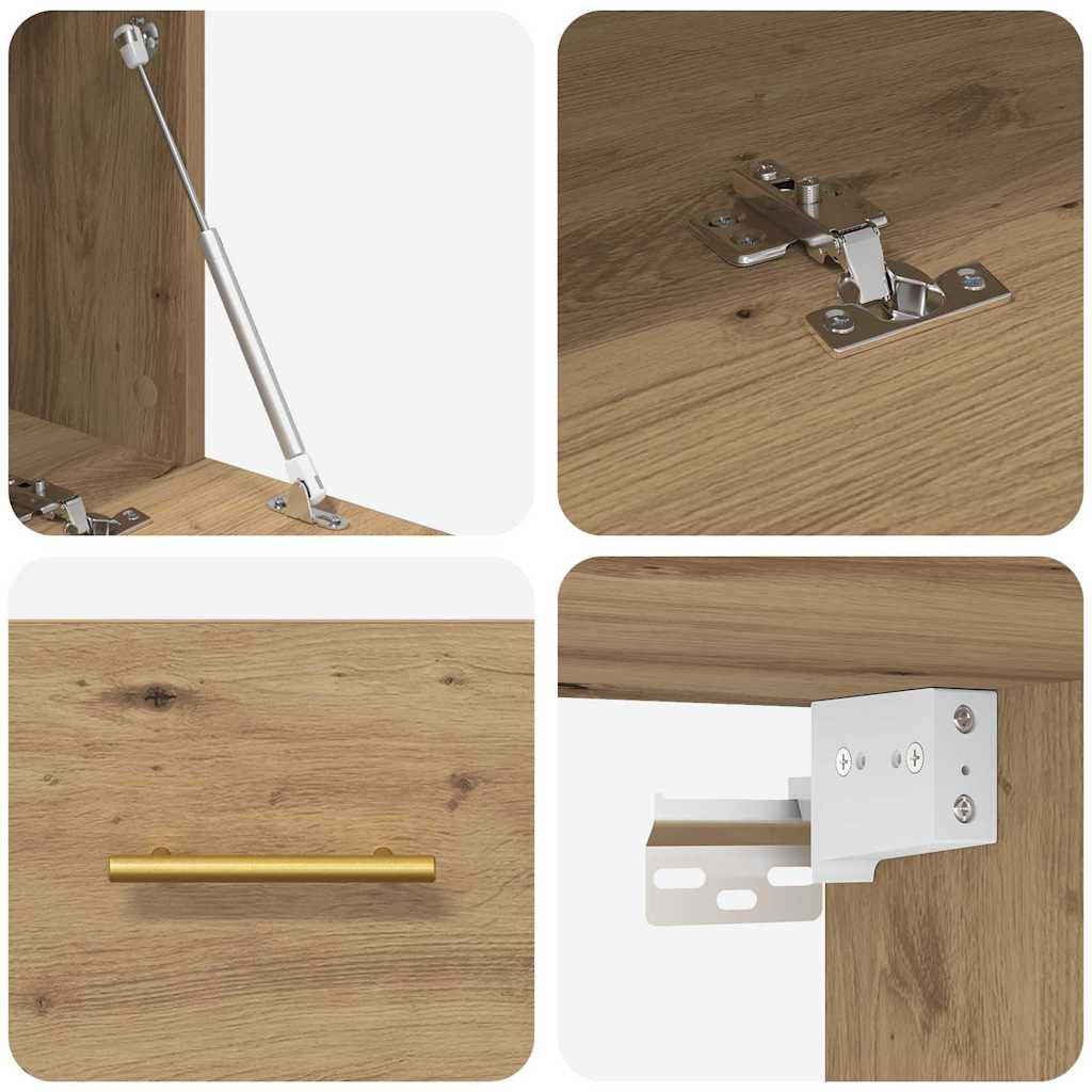 Wandkast artisanaal eikenkleurig 100 x 36.5 x 35 cm