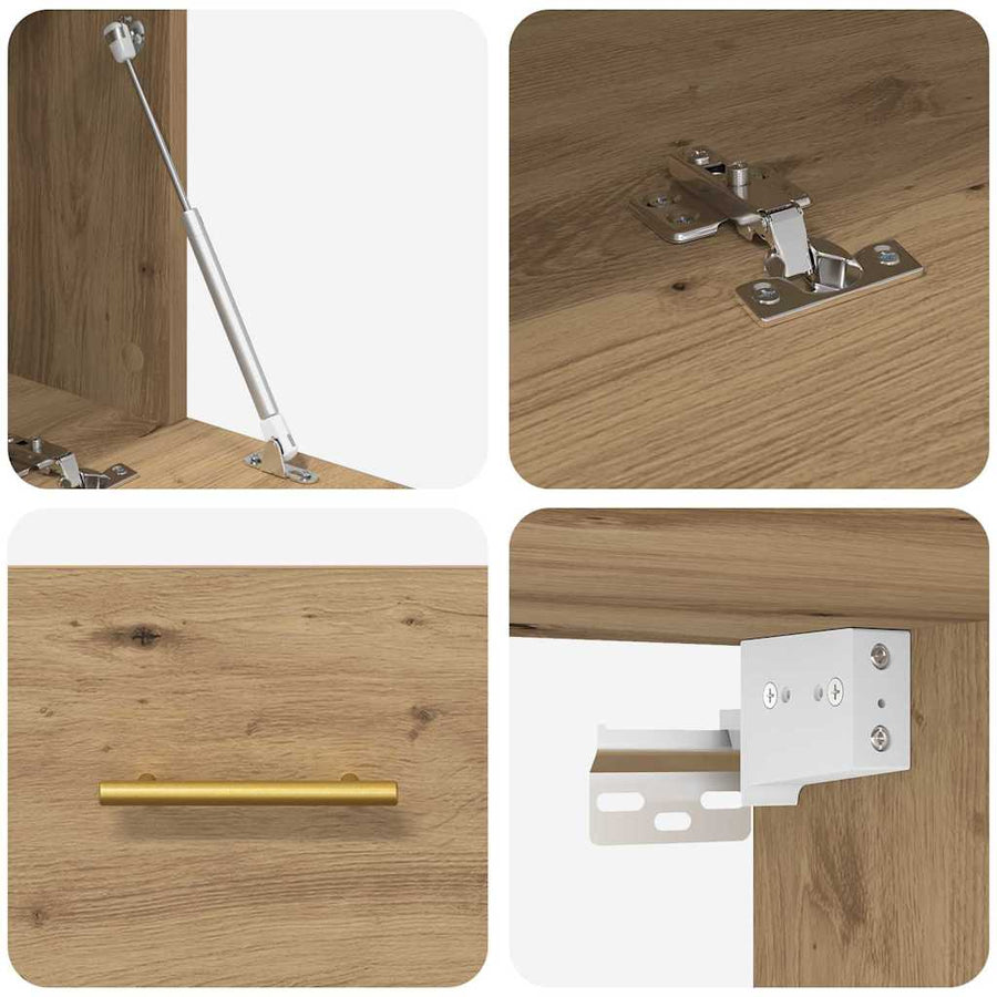Wandkast artisanaal eikenkleurig 100 x 36.5 x 35 cm