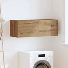 Artisanal oak-colored wall cabinet 100 x 36.5 x 35 cm