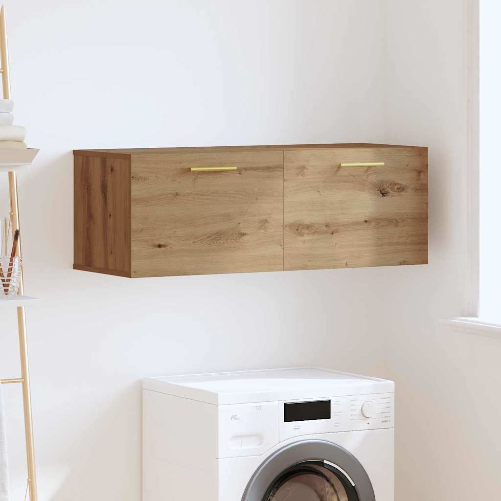 Wandkast artisanaal eikenkleurig 100 x 36.5 x 35 cm