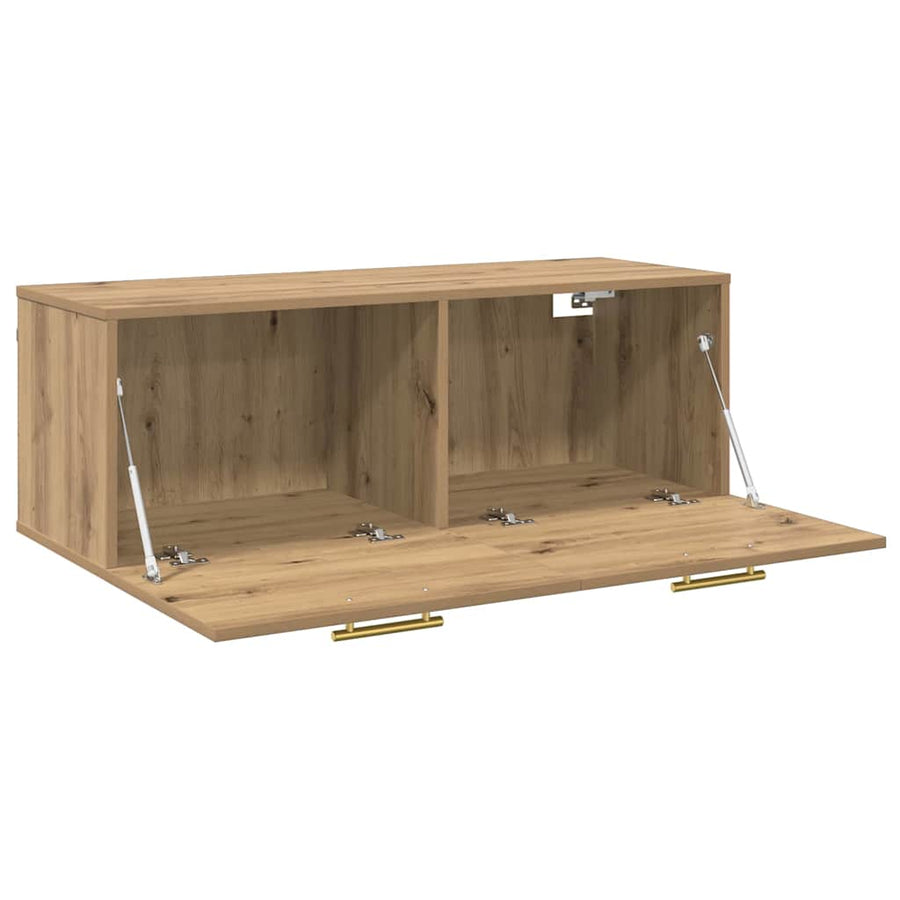 Wandkast artisanaal eikenkleurig 100 x 36.5 x 35 cm