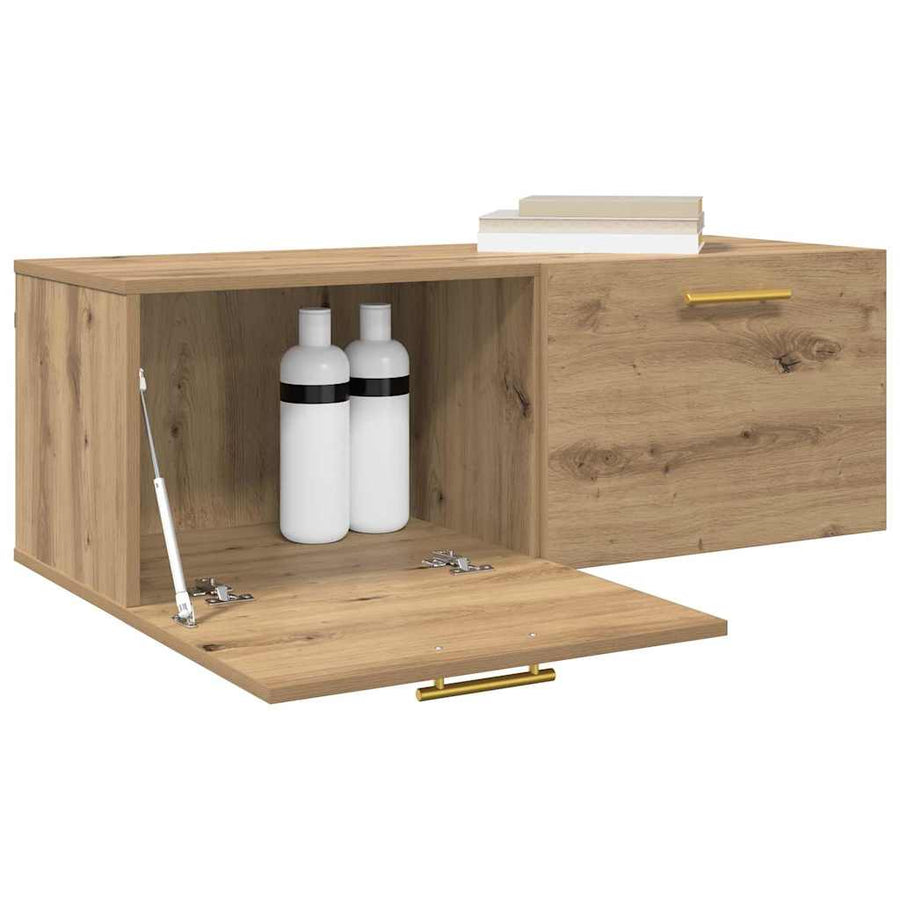 Wandkast artisanaal eikenkleurig 100 x 36.5 x 35 cm