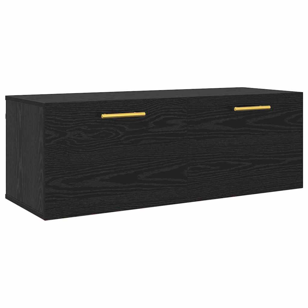 Wandkast Zwart eiken 100 x 36.5 x 35 cm Bewerkt hout