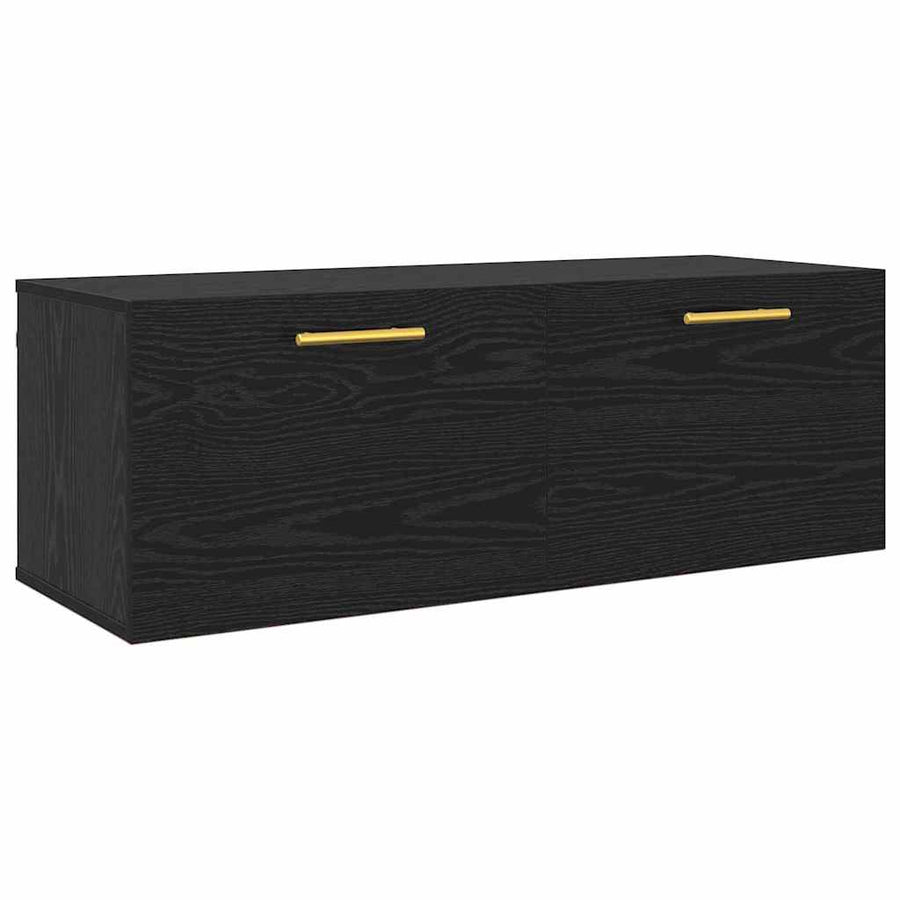 Wandkast Zwart eiken 100 x 36.5 x 35 cm Bewerkt hout