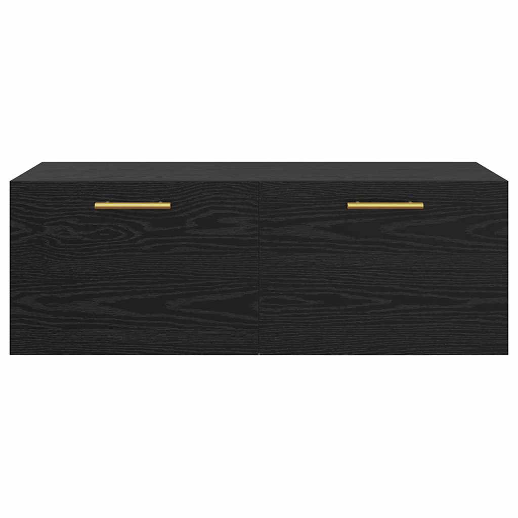 Wandkast Zwart eiken 100 x 36.5 x 35 cm Bewerkt hout