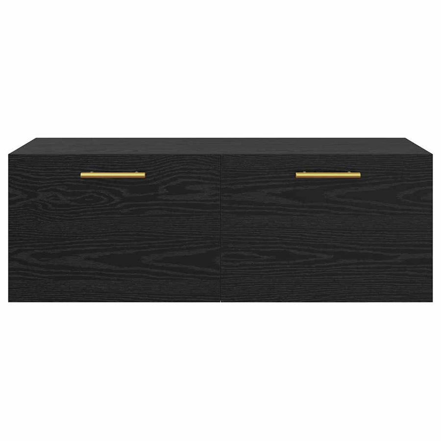 Wandkast Zwart eiken 100 x 36.5 x 35 cm Bewerkt hout