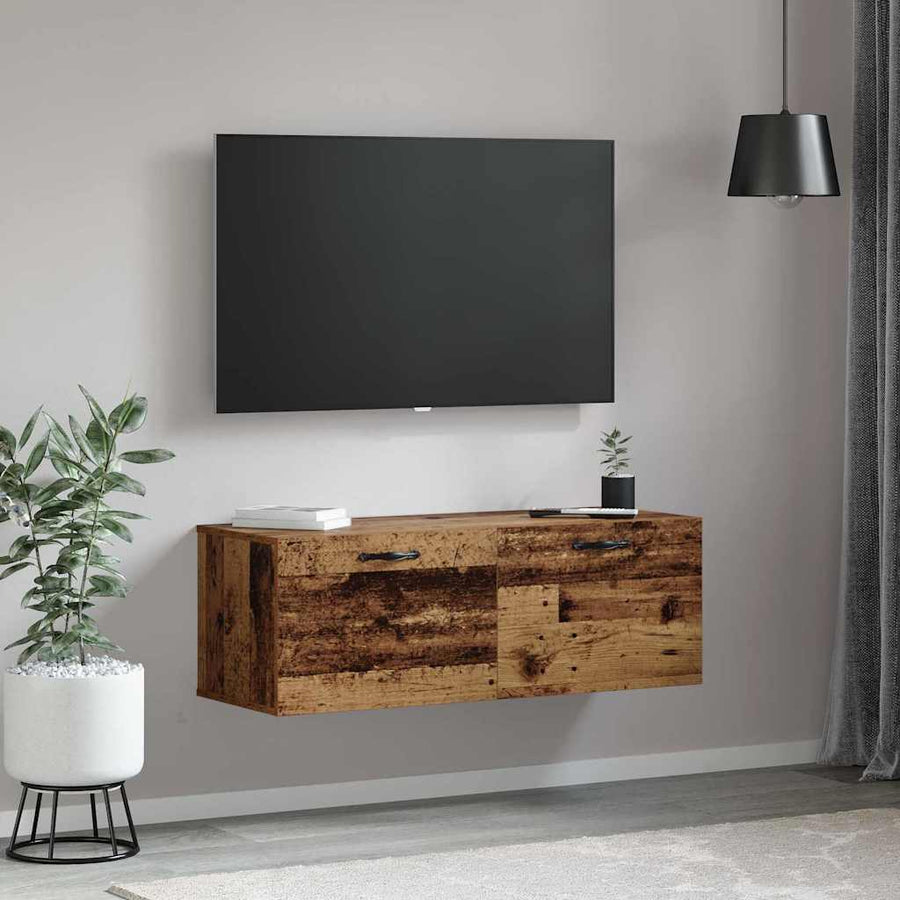 Wandkast Oud hout 100 x 36.5 x 35 cm Bewerkt hout