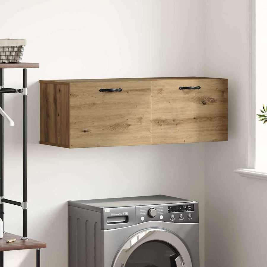 Wandkast artisanaal eikenkleurig 100 x 36.5 x 35 cm