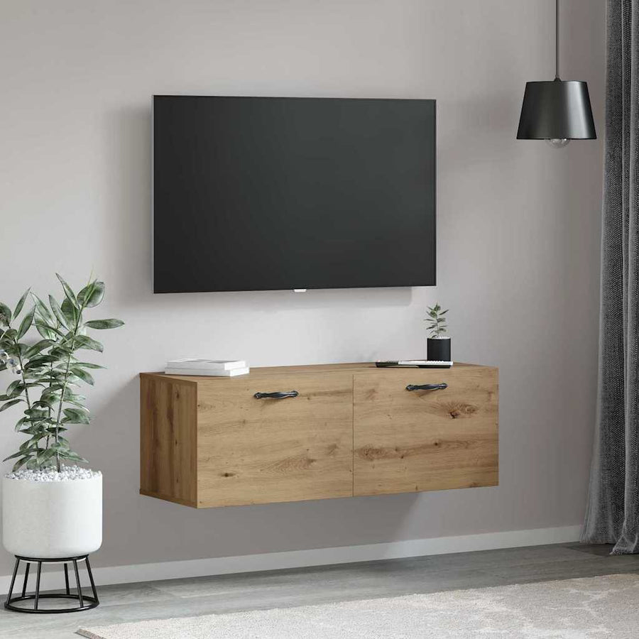 Wandkast artisanaal eikenkleurig 100 x 36.5 x 35 cm