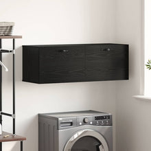 Wandkast Zwart eiken 100 x 36.5 x 35 cm Bewerkt hout