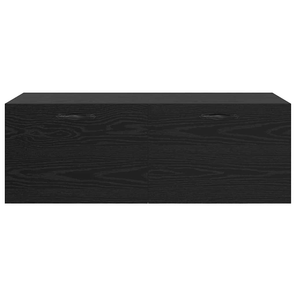 Wandkast Zwart eiken 100 x 36.5 x 35 cm Bewerkt hout
