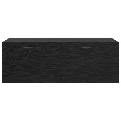 Wandkast Zwart eiken 100 x 36.5 x 35 cm Bewerkt hout