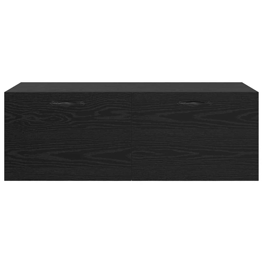 Wandkast Zwart eiken 100 x 36.5 x 35 cm Bewerkt hout