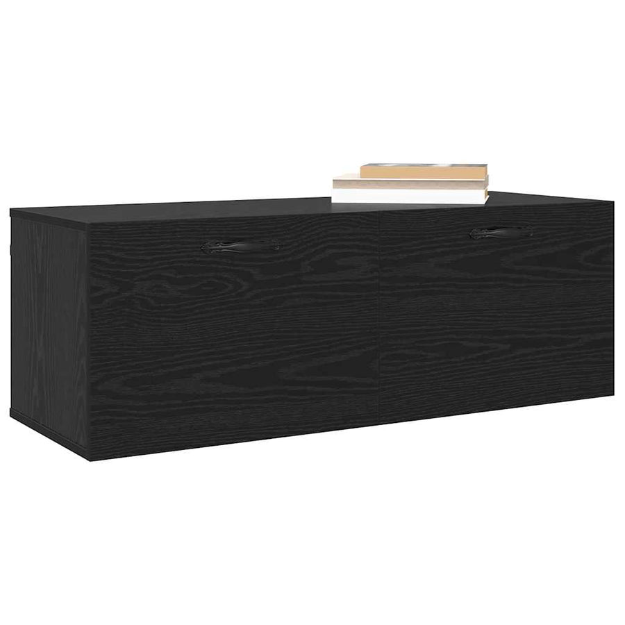 Wandkast Zwart eiken 100 x 36.5 x 35 cm Bewerkt hout