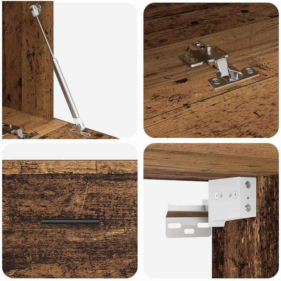 Wandkast Oud hout 100 x 36.5 x 35 cm Bewerkt hout