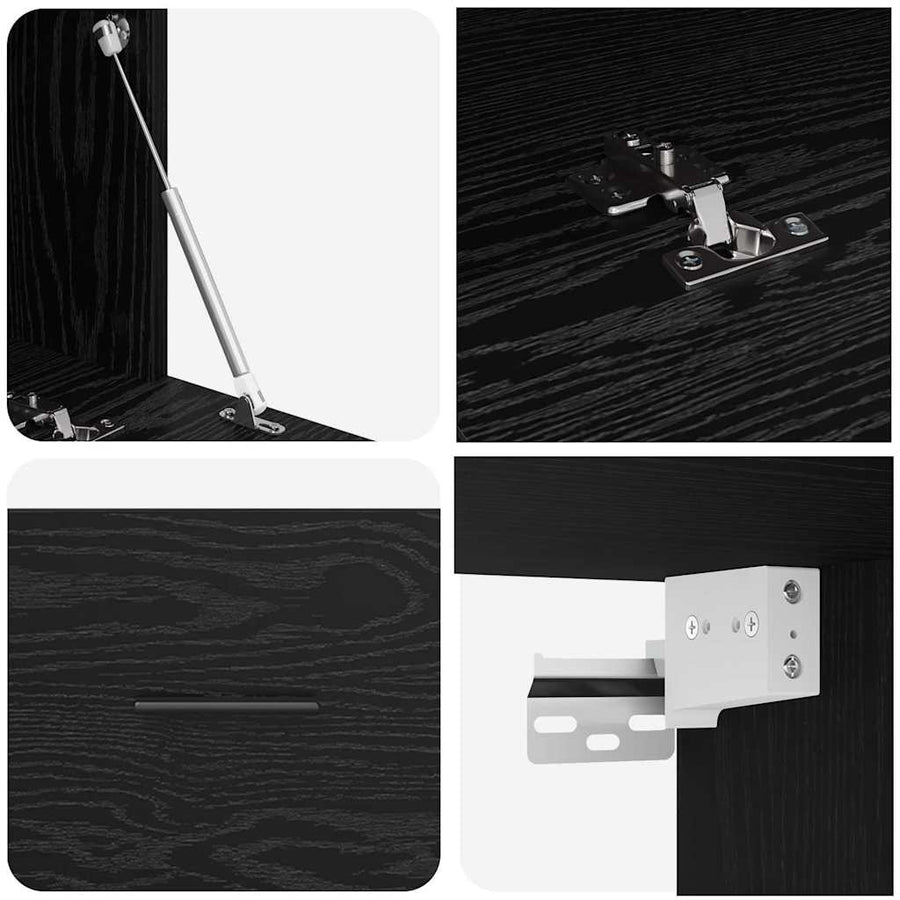 Wandkast Zwart eiken 100 x 36.5 x 35 cm Bewerkt hout