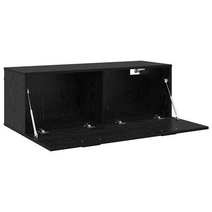 Wandkast Zwart eiken 100 x 36.5 x 35 cm Bewerkt hout