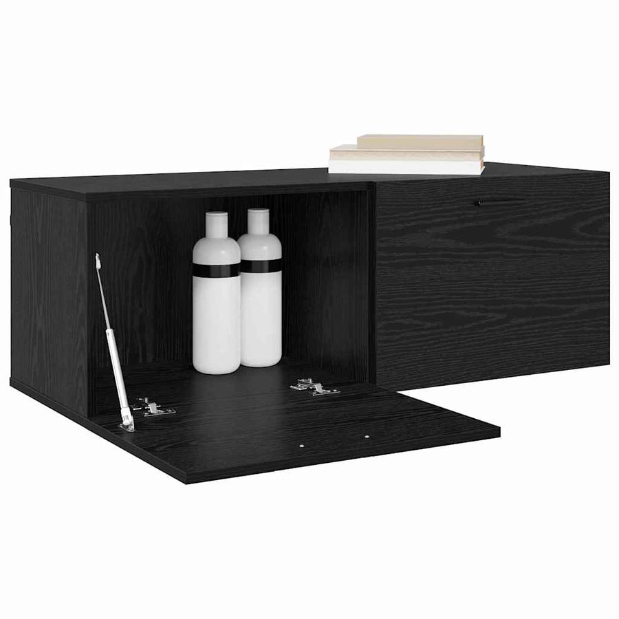 Wandkast Zwart eiken 100 x 36.5 x 35 cm Bewerkt hout