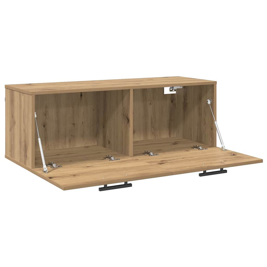 Wandkast artisanaal eikenkleurig 100 x 36.5 x 35 cm