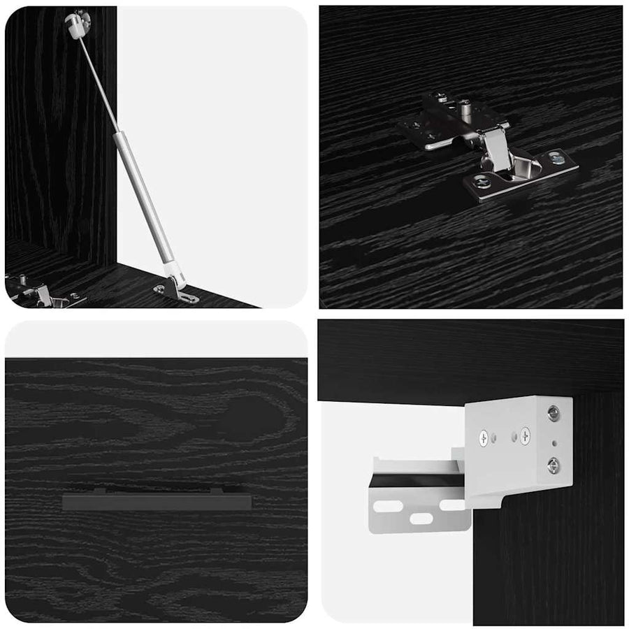 Wandkast Zwart eiken 100 x 36.5 x 35 cm Bewerkt hout