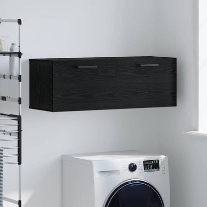 Wandkast Zwart eiken 100 x 36.5 x 35 cm Bewerkt hout
