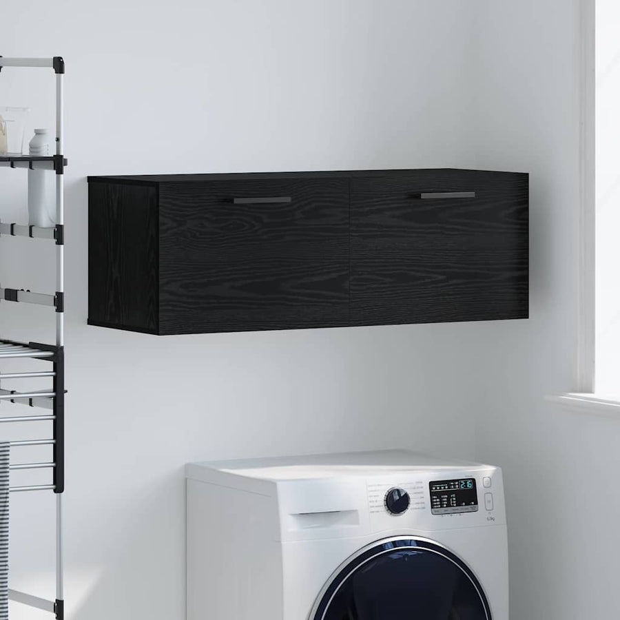 Wandkast Zwart eiken 100 x 36.5 x 35 cm Bewerkt hout