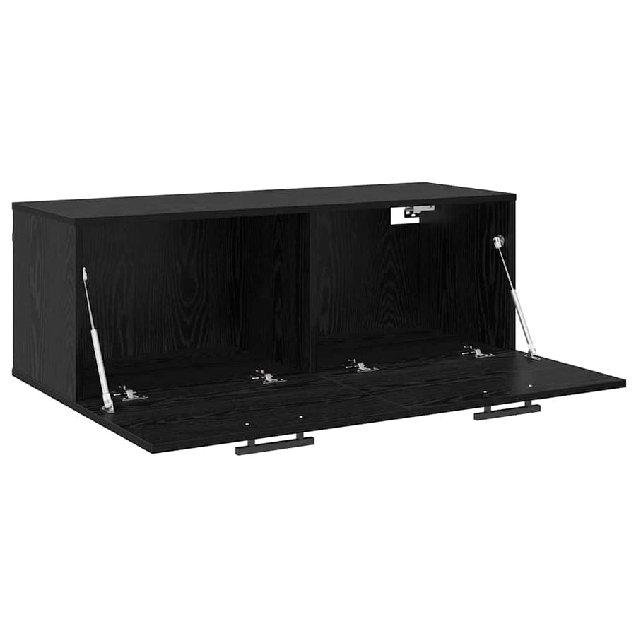 Wandkast Zwart eiken 100 x 36.5 x 35 cm Bewerkt hout