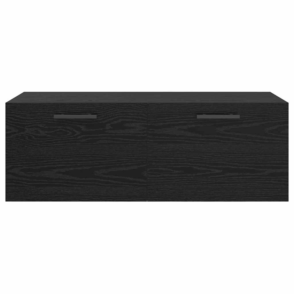 Wandkast Zwart eiken 100 x 36.5 x 35 cm Bewerkt hout