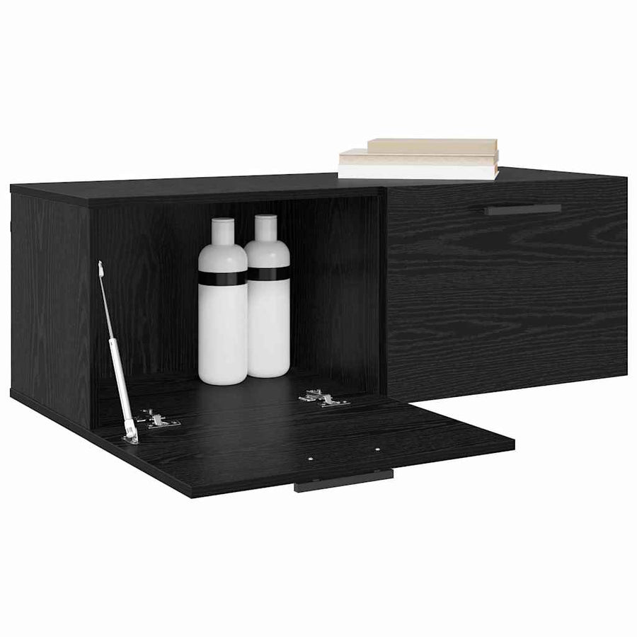 Wandkast Zwart eiken 100 x 36.5 x 35 cm Bewerkt hout