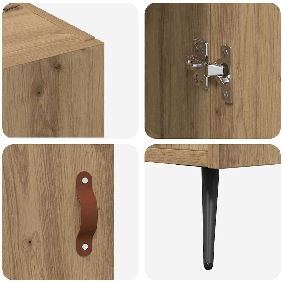 Dressoir Bruin 90 x 34 x 80 cm Bewerkt hout