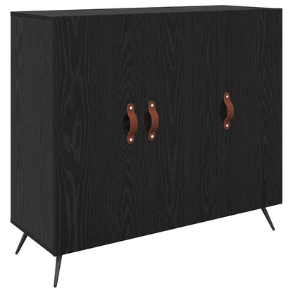 Dressoir Zwart 90 x 34 x 80 cm Bewerkt hout